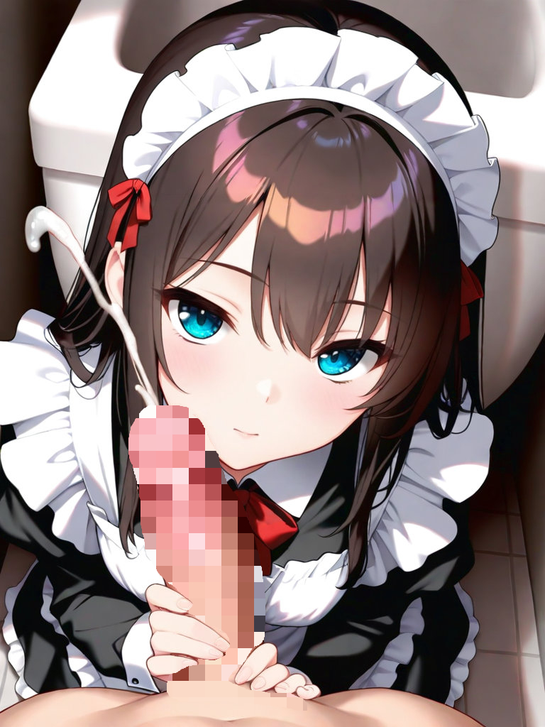 maid toilet handjob 01