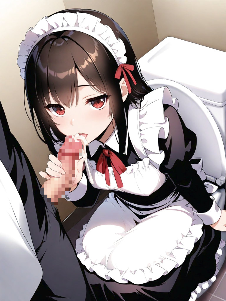 maid toilet handjob 09
