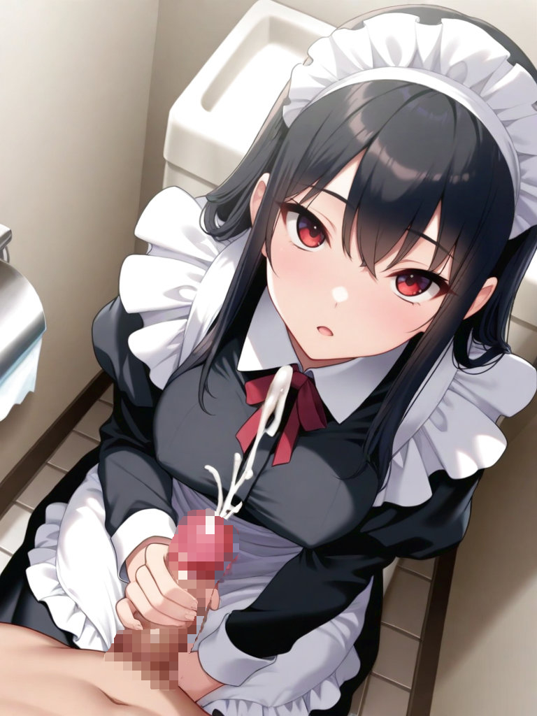 maid toilet handjob 14